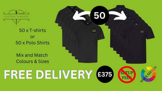 50 x T-Shirts or 50 x Polo Shirts