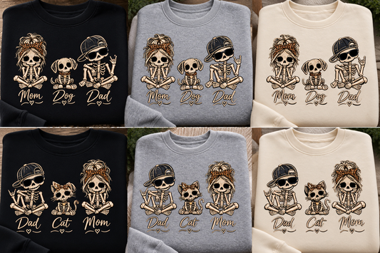 Cat Family Embroidered Hoodie