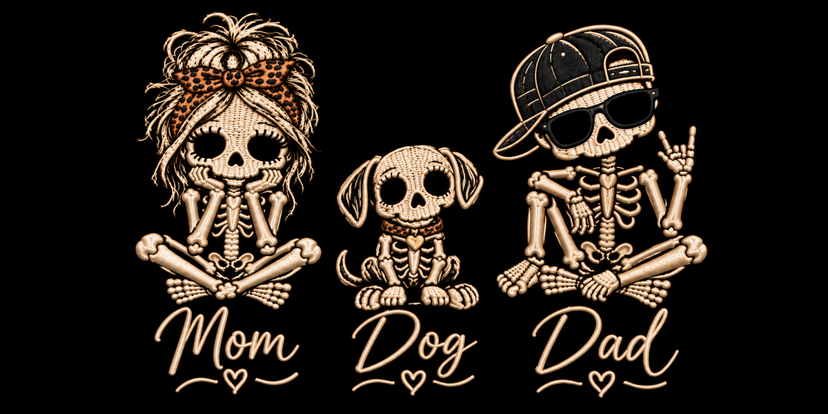 Dog Family Embroidered Hoodie